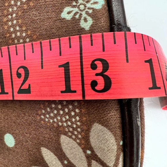 Thirty-One Shoulder Bag Brown Mandala Leather Straps Zip Closure - Picture 9 of 11